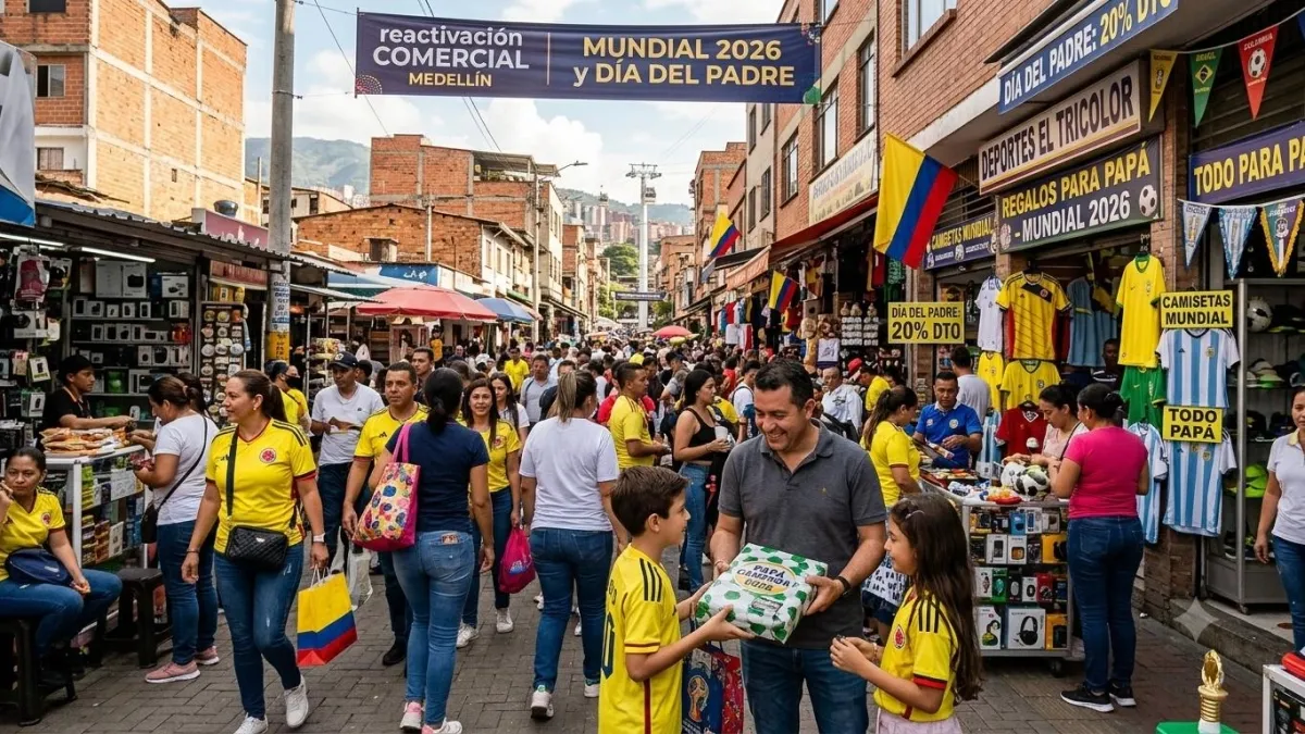 Doble celebración del comercio en Medellín: $571.000 millones proyectados por el Mundial 2026 y el Día del Padre